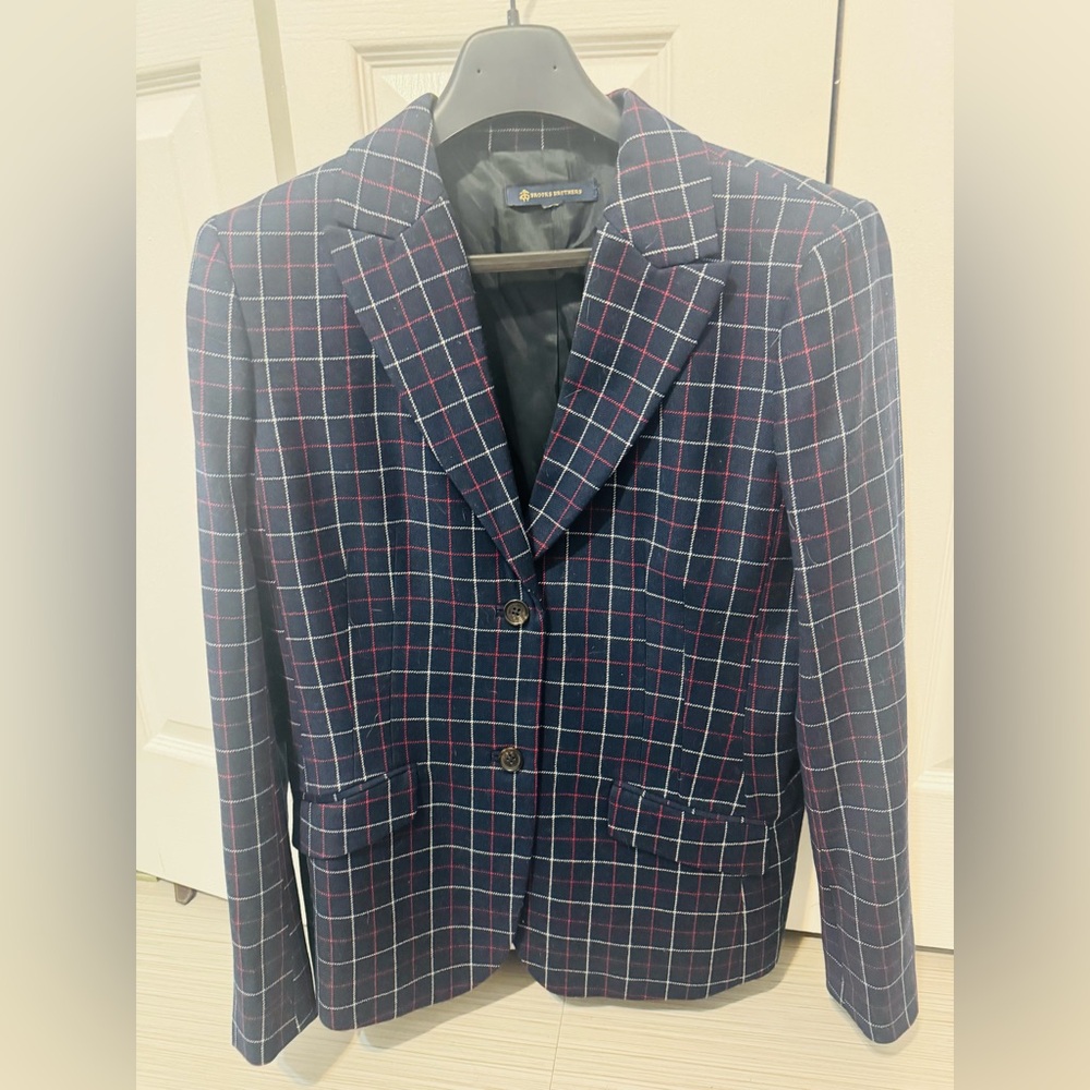 Brooks Brothers Blue and Red Plaid Blazer